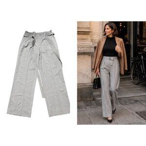 Rivamonti Italy All-season Wool Wide Leg Belted Trousers High Rise Sz US4 40